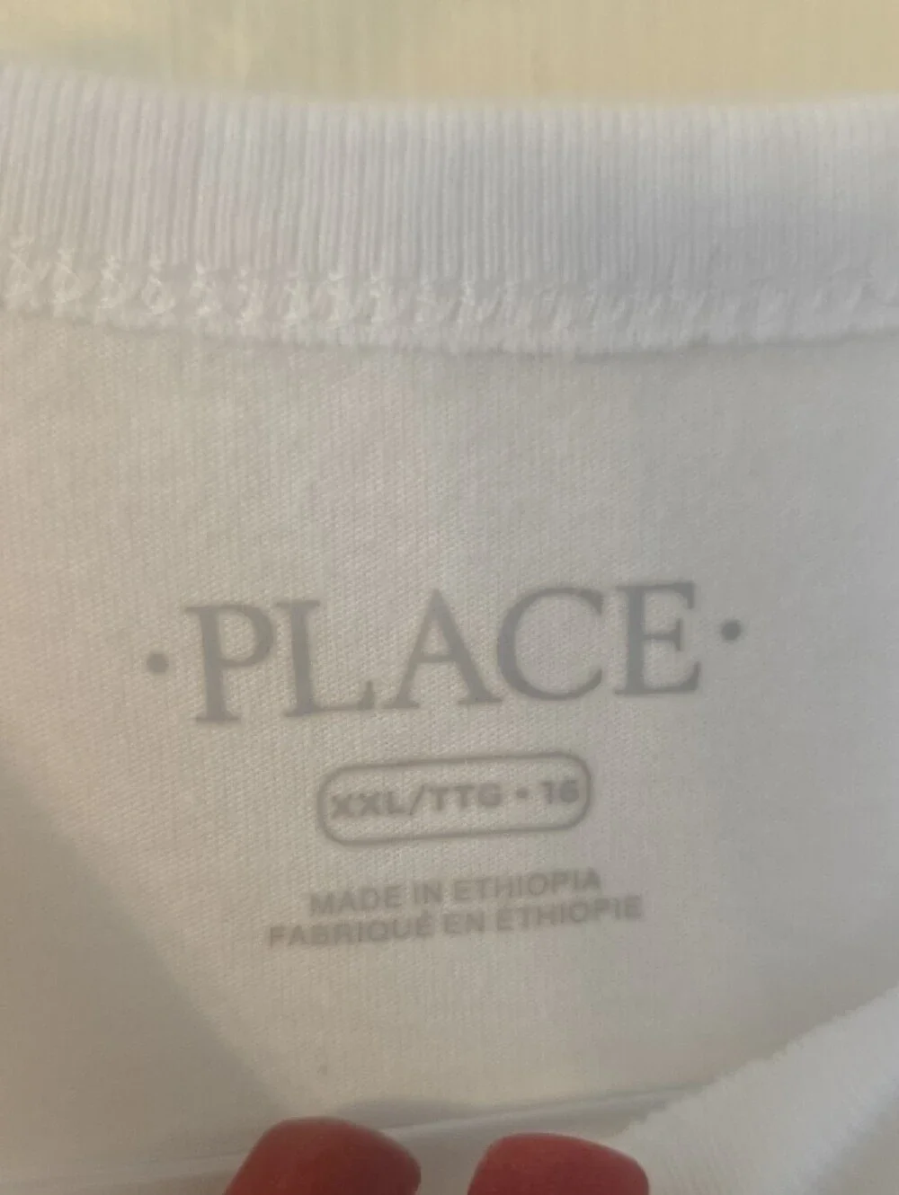 Children's Place | Boy's | White Crew Neck Tee | Size XXL 16